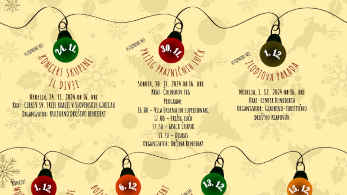 Praznični december v občini Benedikt